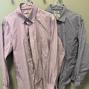 Joseph A. Banks Men's Purple and Purple Checkered Shirts